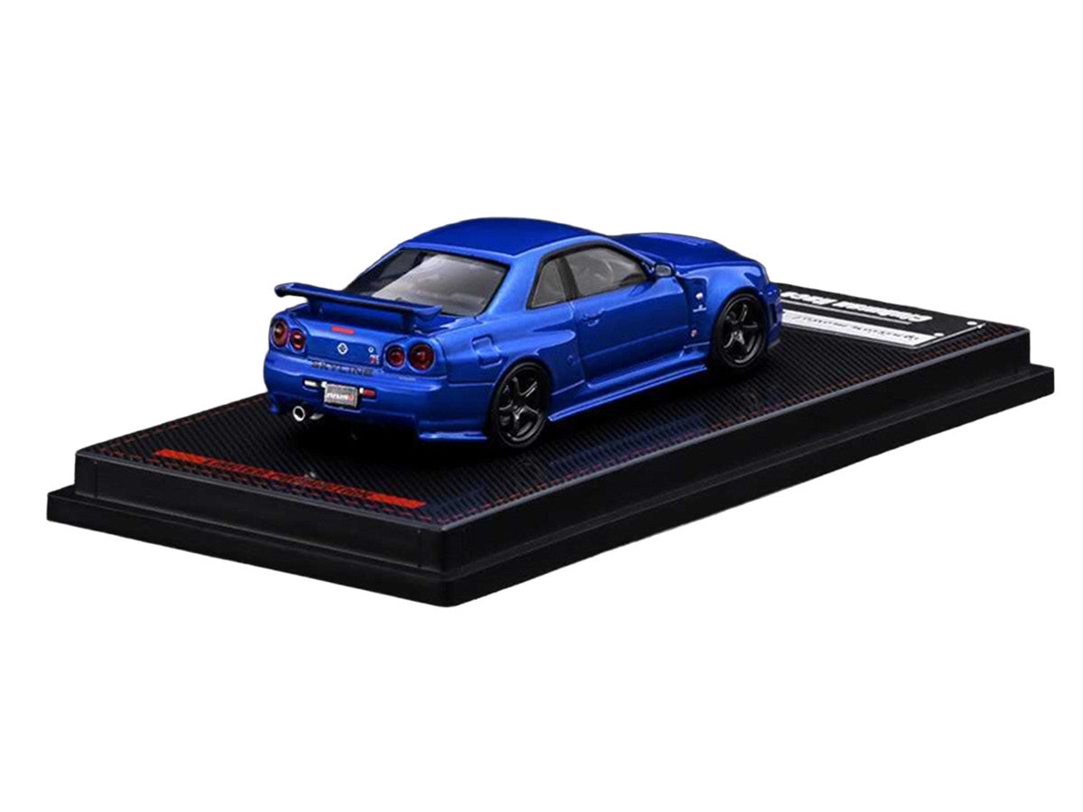 Nissan Skyline GT-R (BNR34) Nismo RHD (Right Hand Drive) Blue Metallic 1/64 Diecast Model Car by Ignition Model Ignition Model