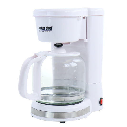 Better Chef 12 Cup 900 Watt Coffee Maker in White W2B