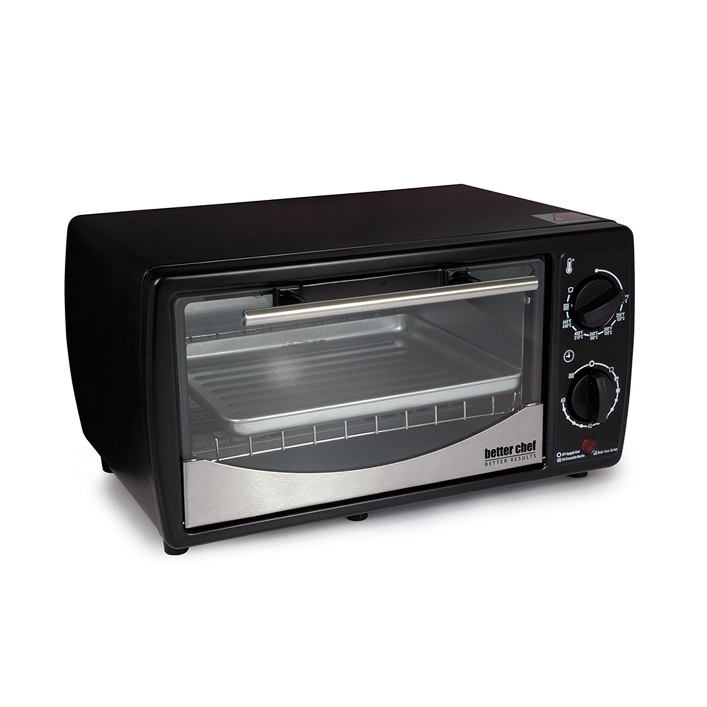 Better Chef 9 Liter Toaster Oven Broiler- Black With Stainless Steel Front W2B