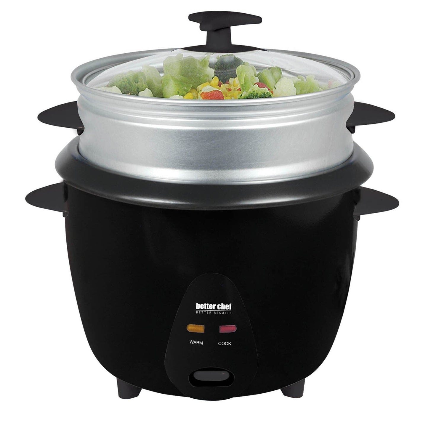Better Chef 5 Cup Rice Cooker with Food Steamer Attachment W2B