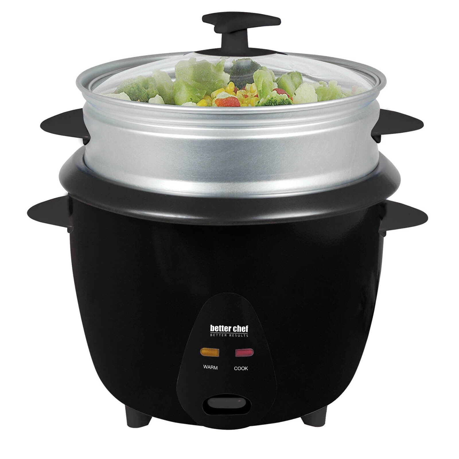 Better Chef 5 Cup Rice Cooker with Food Steamer Attachment W2B