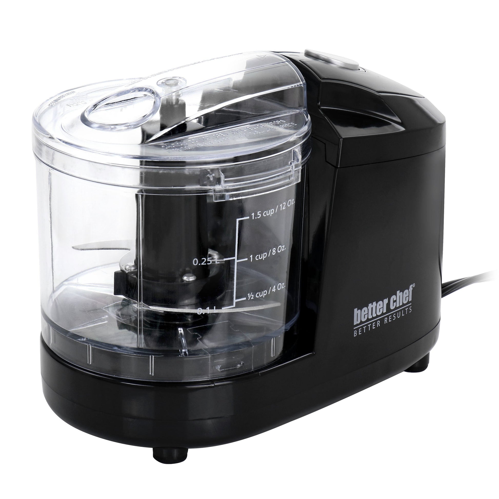 Better Chef 1.5 Cup Safety Lock Compact Chopper in Black W2B