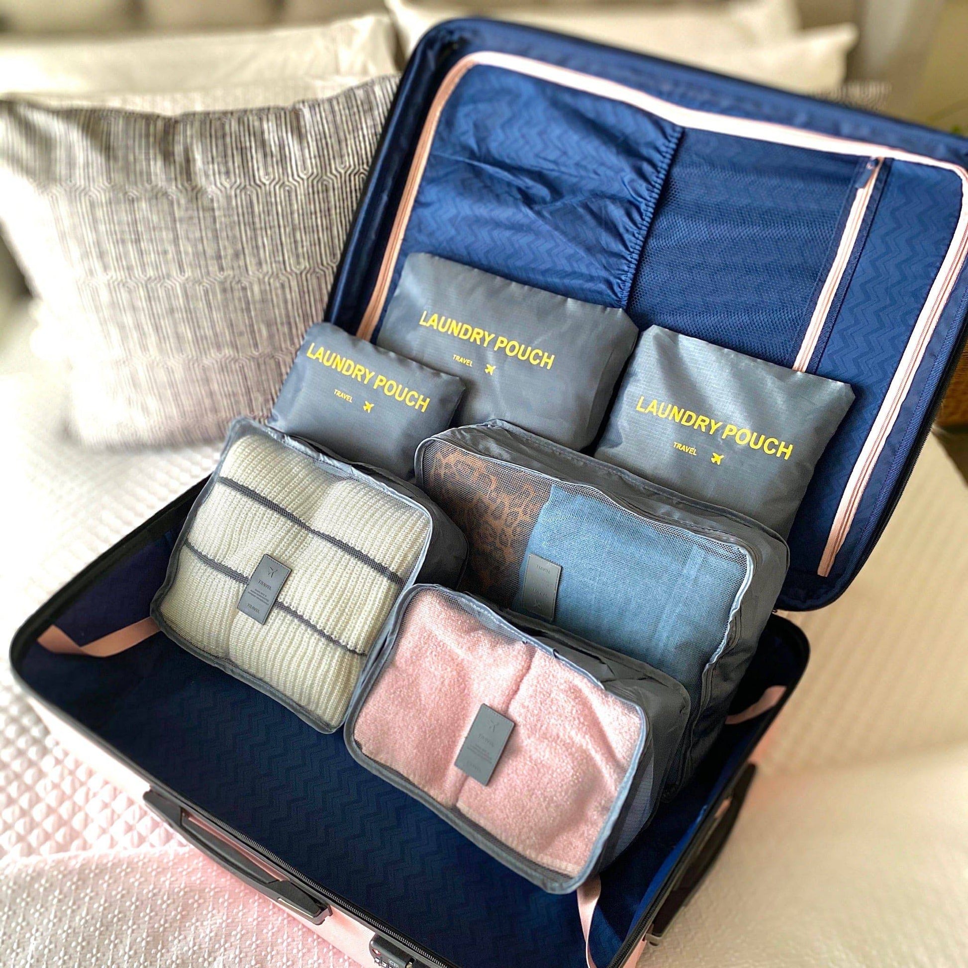 6 Piece Travel Organizer Threaded Pear