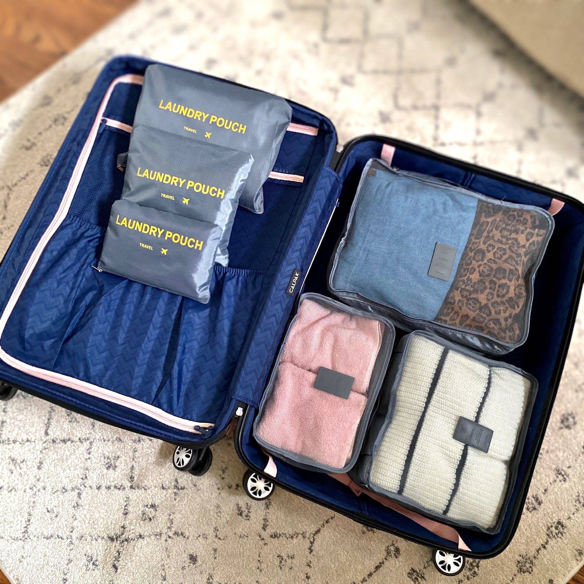 6 Piece Travel Organizer Threaded Pear