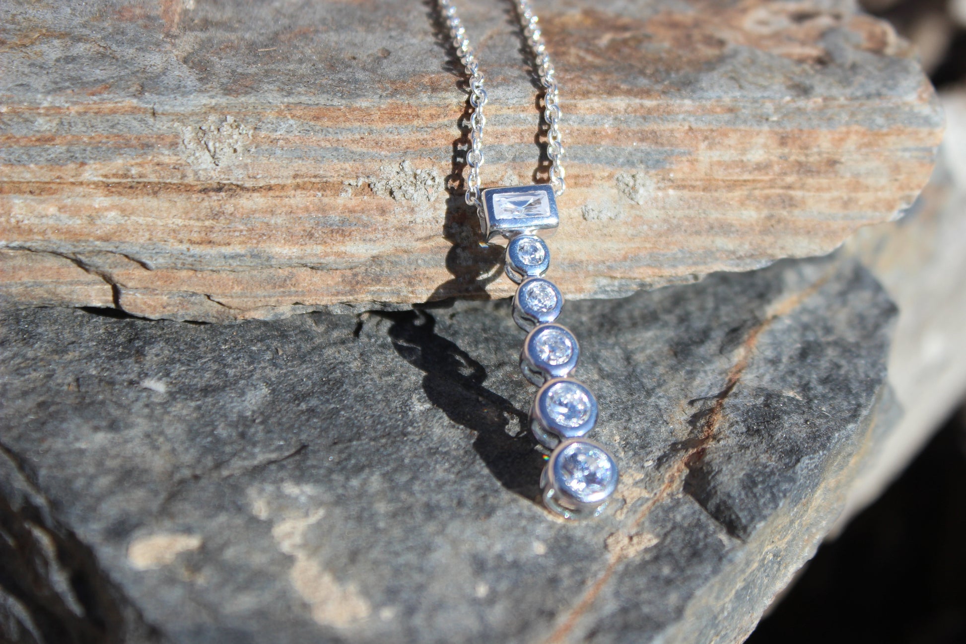LOAS1371 - Rhodium Plating 925 Sterling Silver Chain Pendant with AAA CZ in Clear-1