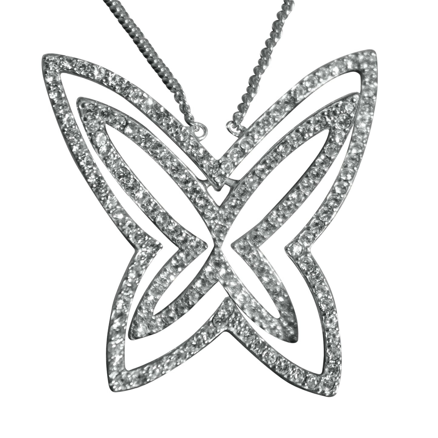 LOAS1374 - Rhodium Plating 925 Sterling Silver Chain Pendant with Crystal in Clear-0