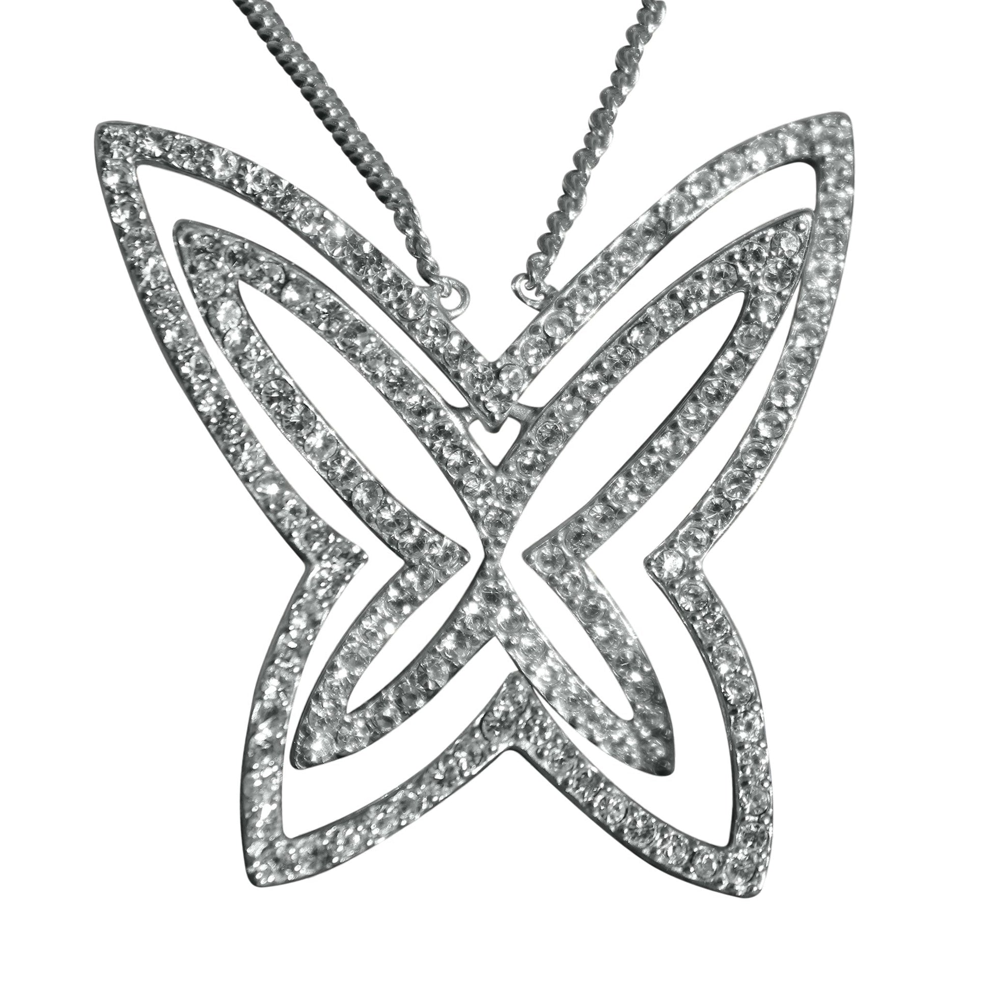 LOAS1374 - Rhodium Plating 925 Sterling Silver Chain Pendant with Crystal in Clear-0