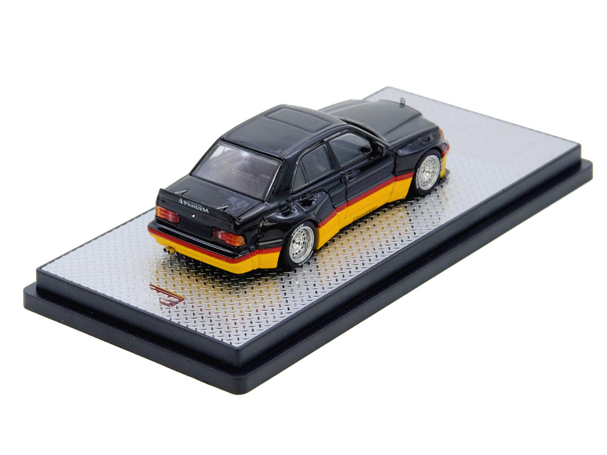 Pandem Rocket Bunny 190E Black with Red and Yellow Stripes "Diecast Con Madrid 2026 Event Edition" 1/64 Diecast Model Car by Inno Models Inno Models