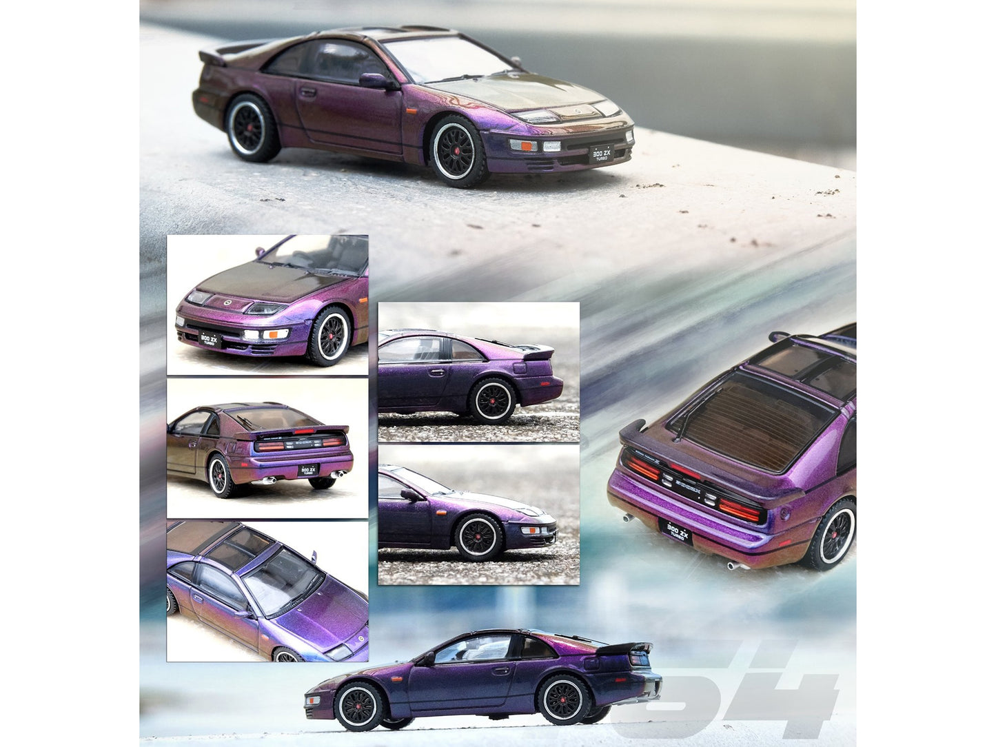 Nissan Fairlady Z (Z32) RHD (Right Hand Drive) Midnight Purple II Metallic "Hong Kong Ani-Com and Games 2022" Event Edition 1/64 Diecast Model Car by Inno Models