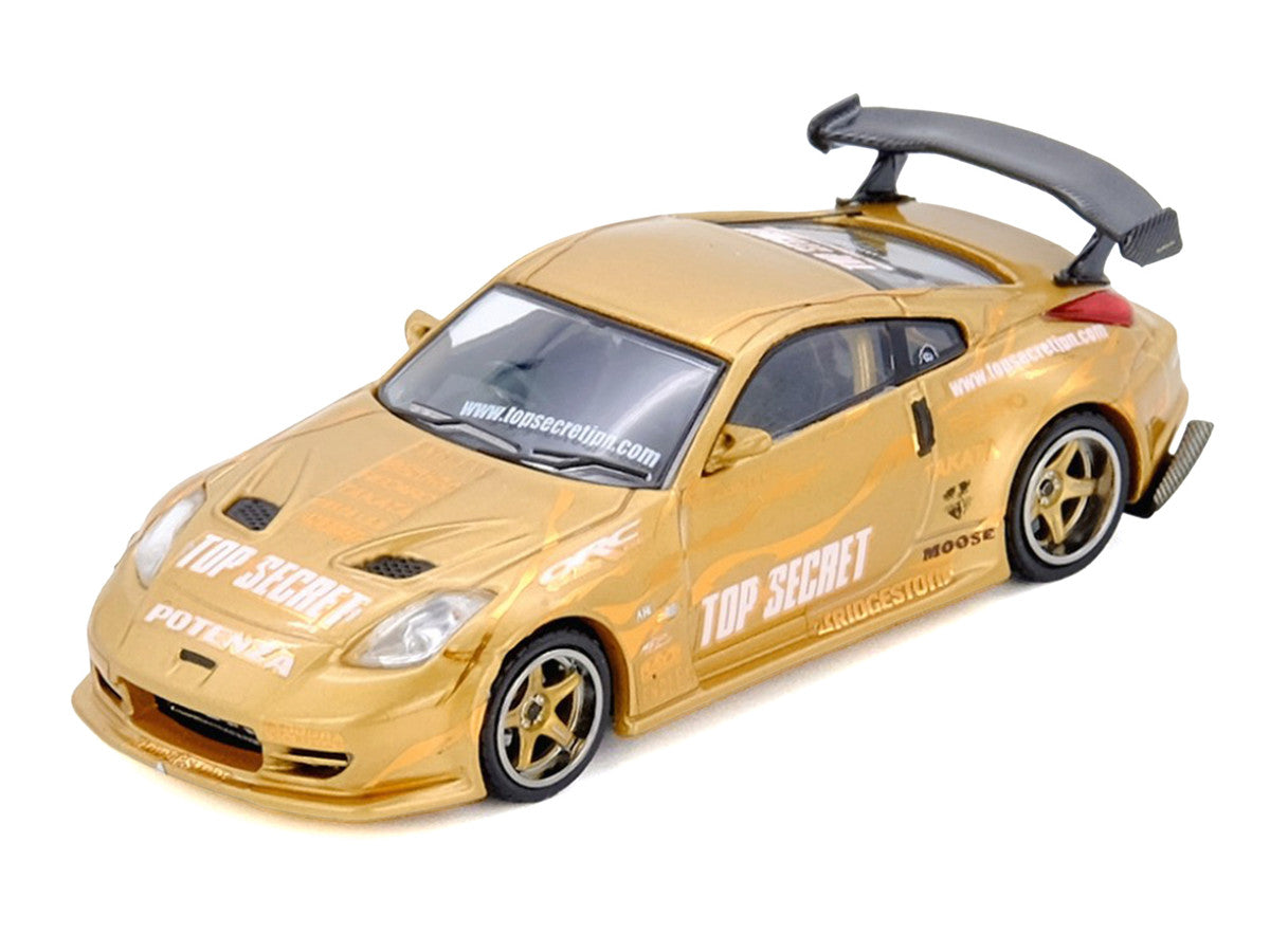 Nissan "Top Secret Thailand" 350Z RHD (Right Hand Drive) Gold Metallic with Graphics 1/64 Diecast Model Car by Inno Models Inno Models