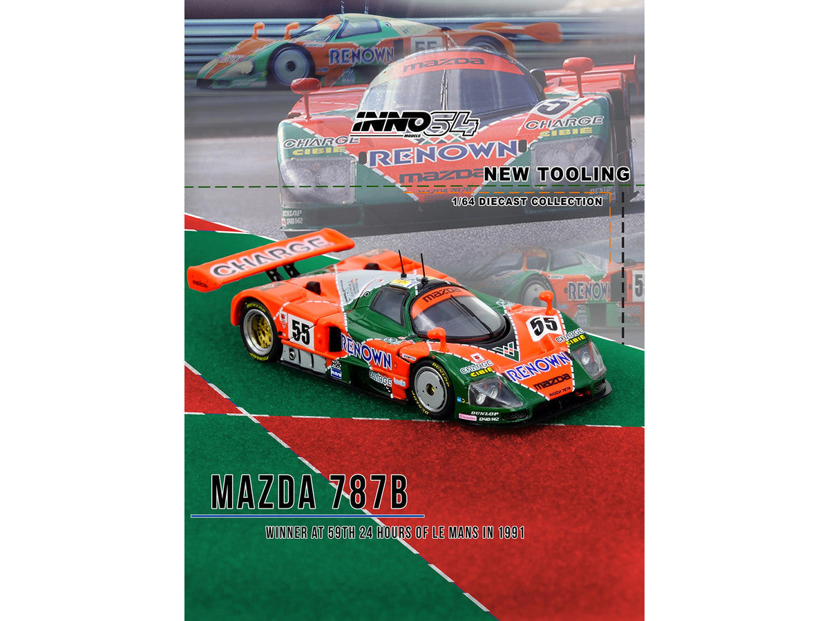 Mazda 787B #55 Johnny Herbert - Volker Weidler - Bertrand Gachot "Mazdaspeed" Winner "24 Hours of Le Mans" (1991) 1/64 Diecast Model Car by Inno Models Inno Models