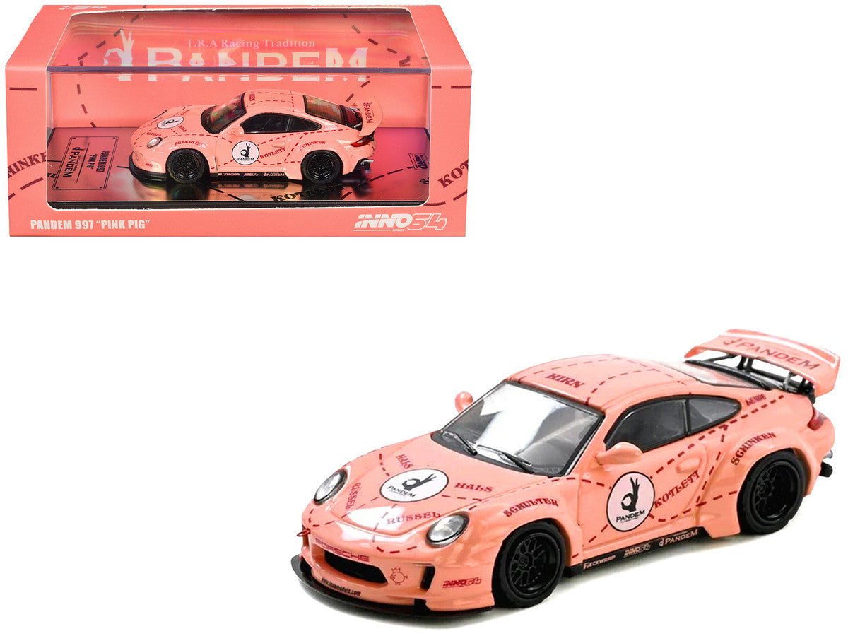 Pandem 997 "Pink Pig" Pink with Graphics 1/64 Diecast Model Car by Inno Models Inno Models