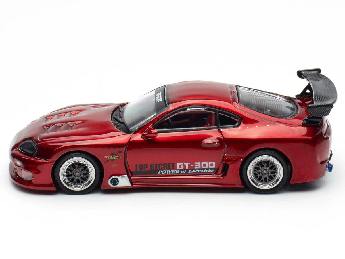 Toyota Supra (A80) "Top Secret" GT300 RHD (Right Hand Drive) Red Metallic 1/64 Diecast Model Car by Inno Models-1