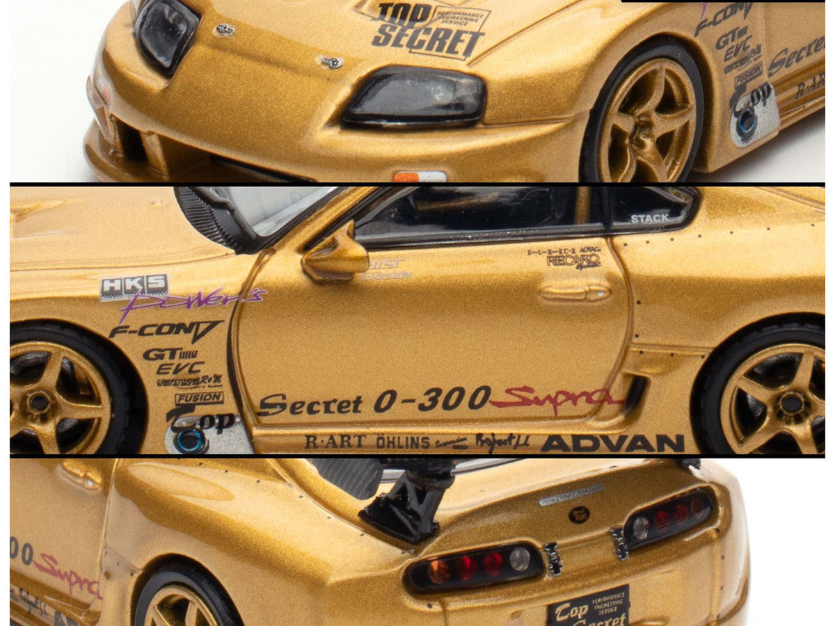 Toyota Supra (A80) "Top Secret" GT300 RHD (Right Hand Drive) Gold Metallic "Tokyo Auto Salon 2025 Event Exclusive" 1/64 Diecast Model Car by Inno Models-3