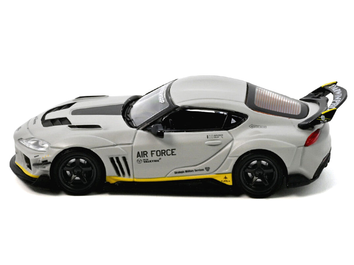 Toyota Supra (A90) WBK DarwinPro "Air Force" Matt Gray with Carbon Accents 1/64 Diecast Model Car by Inno Models Inno Models