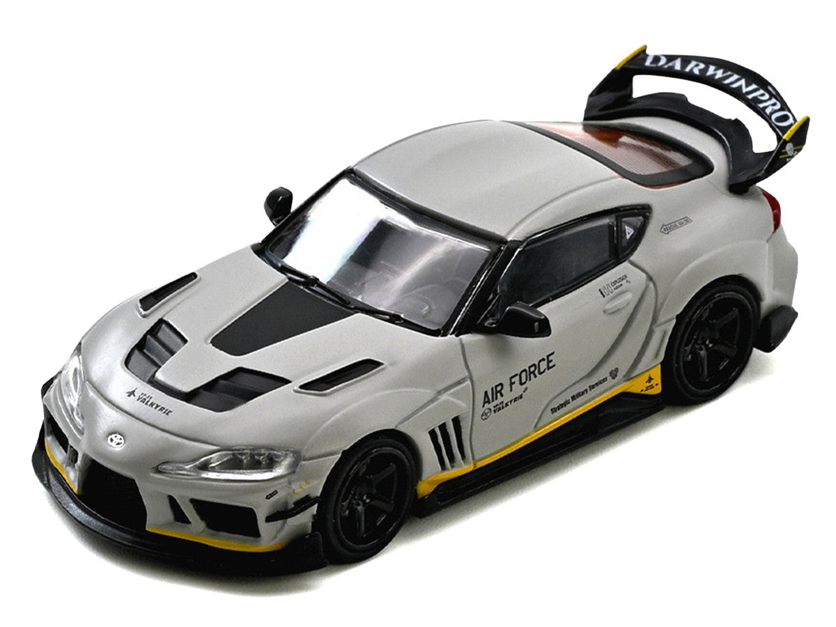 Toyota Supra (A90) WBK DarwinPro "Air Force" Matt Gray with Carbon Accents 1/64 Diecast Model Car by Inno Models Inno Models