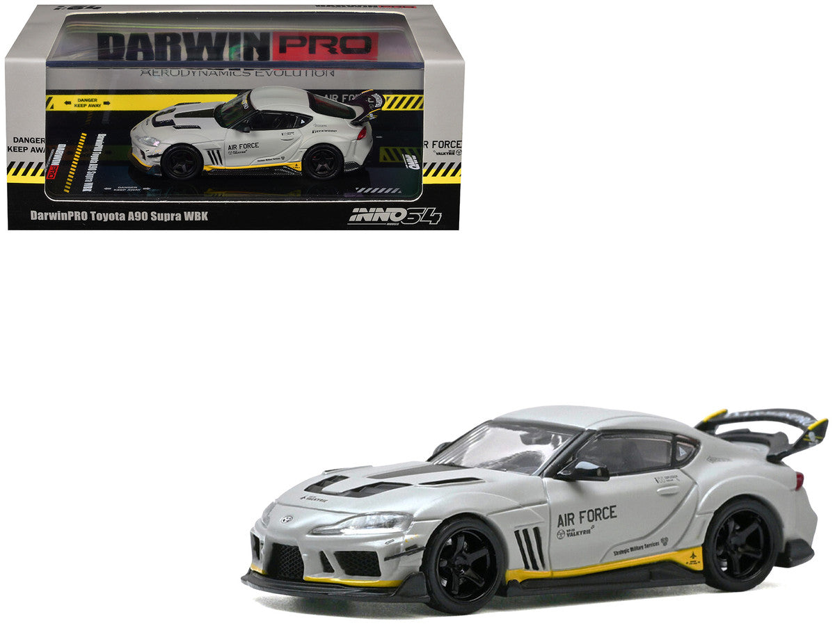 Toyota Supra (A90) WBK DarwinPro "Air Force" Matt Gray with Carbon Accents 1/64 Diecast Model Car by Inno Models Inno Models