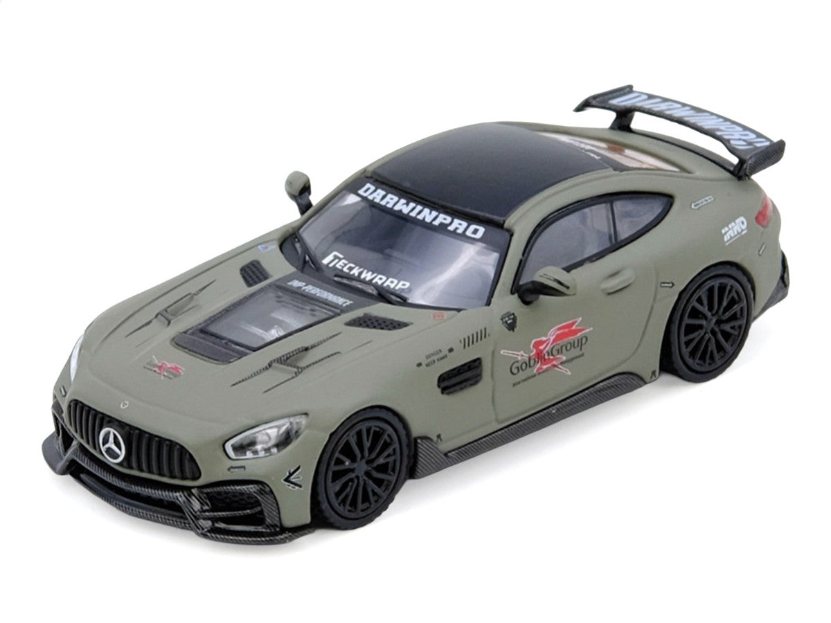 DarwinPRO iMP-Performance AMG GT "Goblin Group" Matt Green with Black Top 1/64 Diecast Model Car by Inno Models Inno Models
