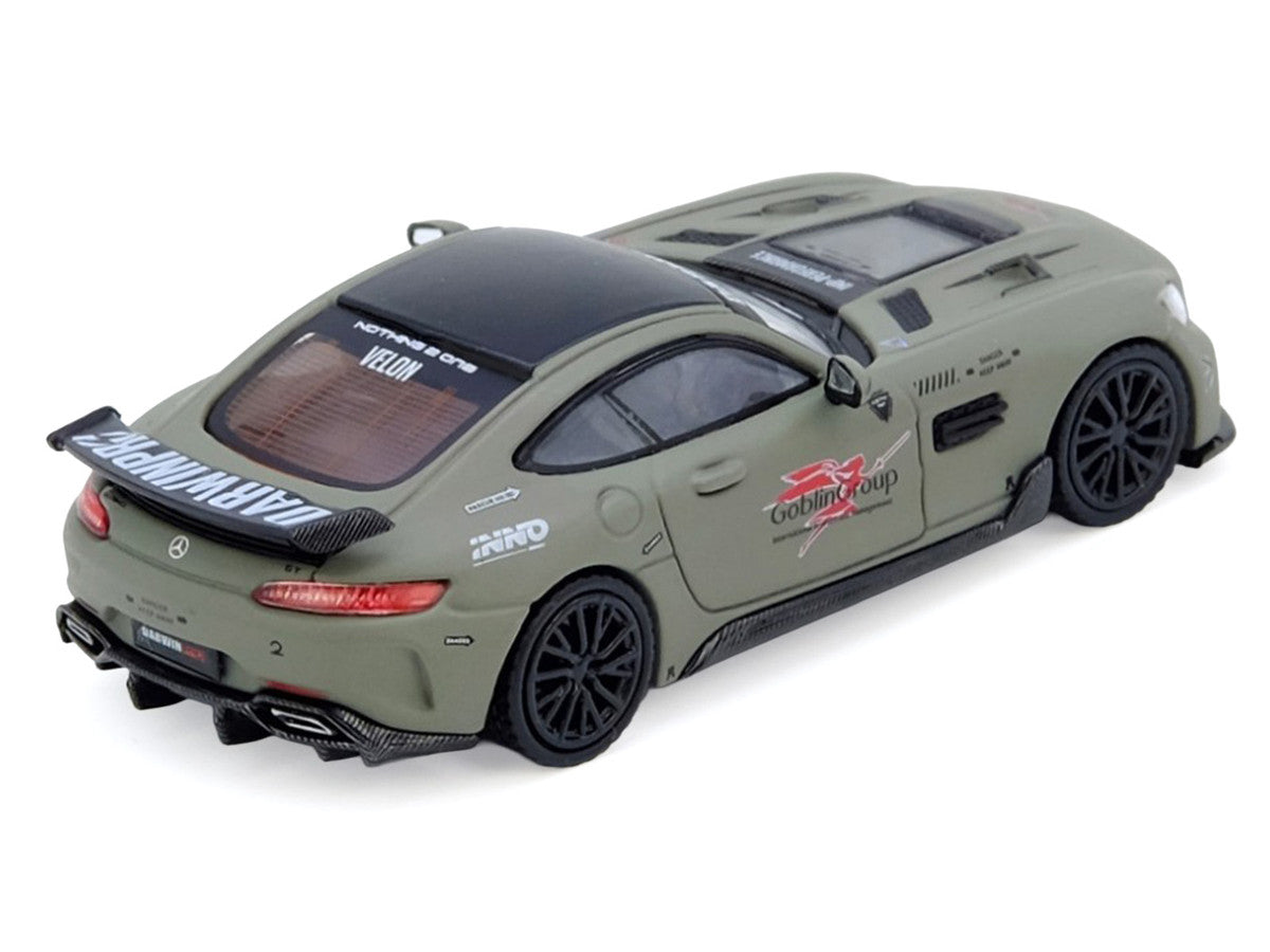 DarwinPRO iMP-Performance AMG GT "Goblin Group" Matt Green with Black Top 1/64 Diecast Model Car by Inno Models Inno Models