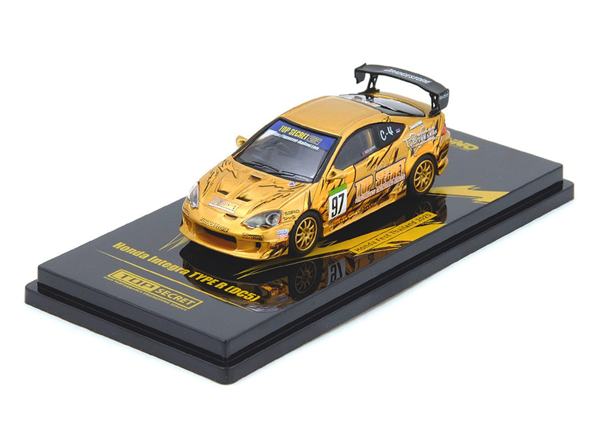Honda Integra Type R (DC5) RHD (Right Hand Drive) #97 "Top Secret Thailand" Gold Metallic with Graphics "Honda Fest Thailand 2025"1/64 Diecast Model Car by Inno Models Inno Models