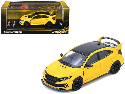Honda Civic Type R (FK8) RHD (Right Hand Drive) Yellow with Black Top 1/64 Diecast Model Car by Inno Models Inno Models