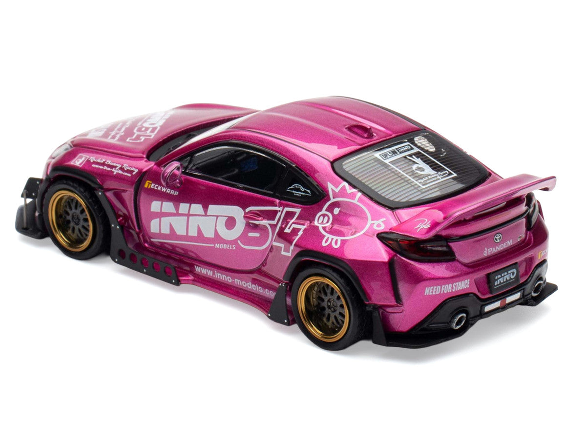 Toyota GR86 "Pandem Rocket Bunny" RHD (Right Hand Drive) Pink Metallic with Graphics "APA XPO 2025 Event Exclusive" 1/64 Diecast Model Car by Inno Models Inno Models