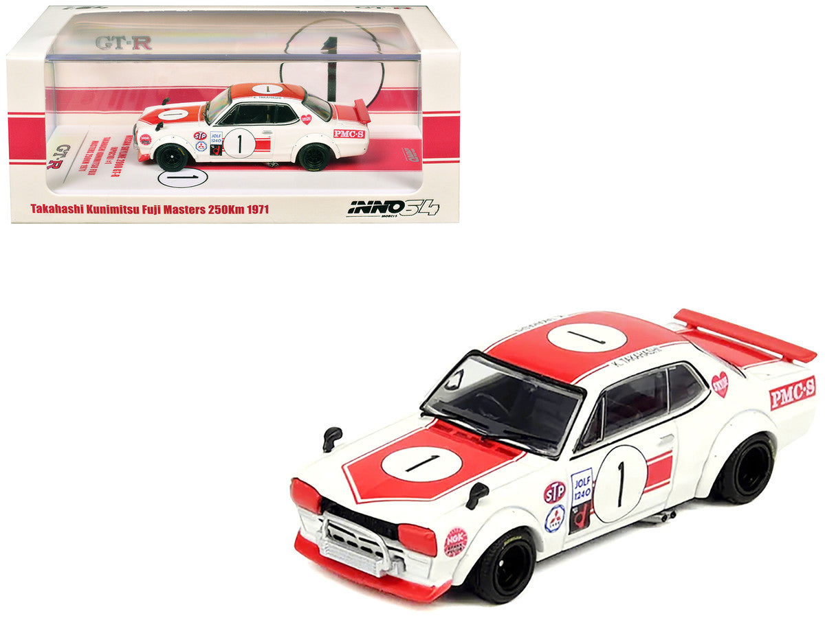 Nissan Skyline 2000 GT-R (KPGC10) #1 RHD (Right Hand Drive) Takahashi Kinimitsu "Fuji Masters 250km" (1971) 1/64 Diecast Model Car by Inno Models Inno Models