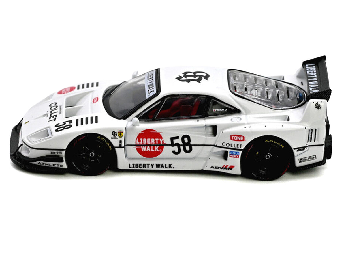 LBWK (Liberty Walk) F40 #58 White with Graphics "Collet" 1/64 Diecast Model Car by Inno Models Inno Models