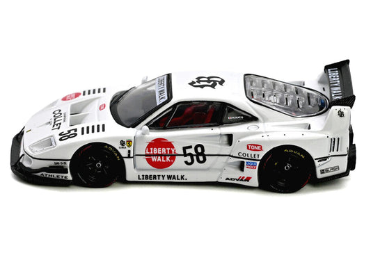 LBWK (Liberty Walk) F40 #58 White with Graphics "Collet" 1/64 Diecast Model Car by Inno Models Inno Models