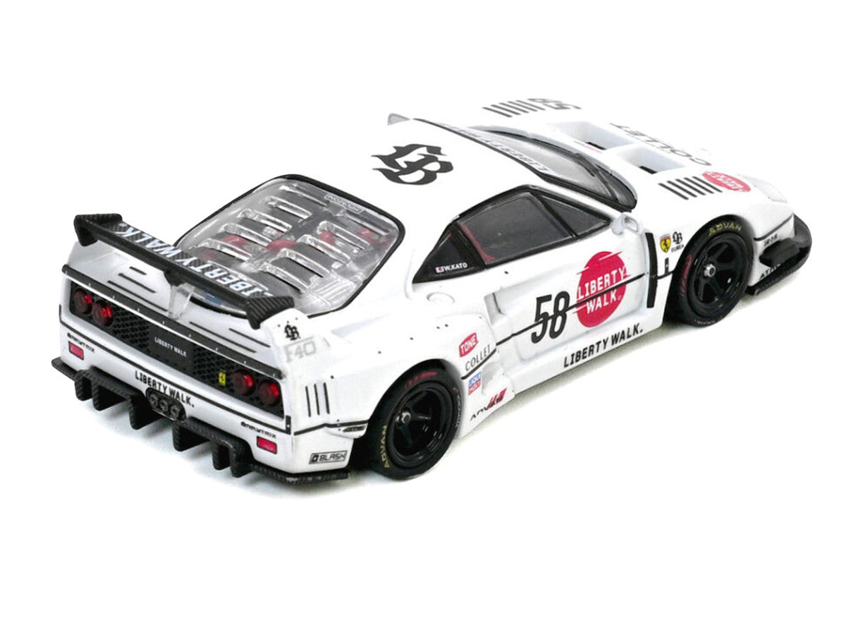 LBWK (Liberty Walk) F40 #58 White with Graphics "Collet" 1/64 Diecast Model Car by Inno Models Inno Models