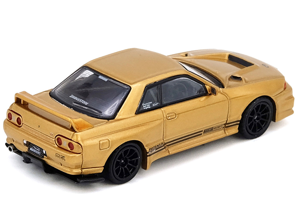Nissan Skyline "Top Secret" BNR32 GT-R (650R) RHD (Right Hand Drive) Gold Metallic 1/64 Diecast Model Car by Inno Models Inno Models