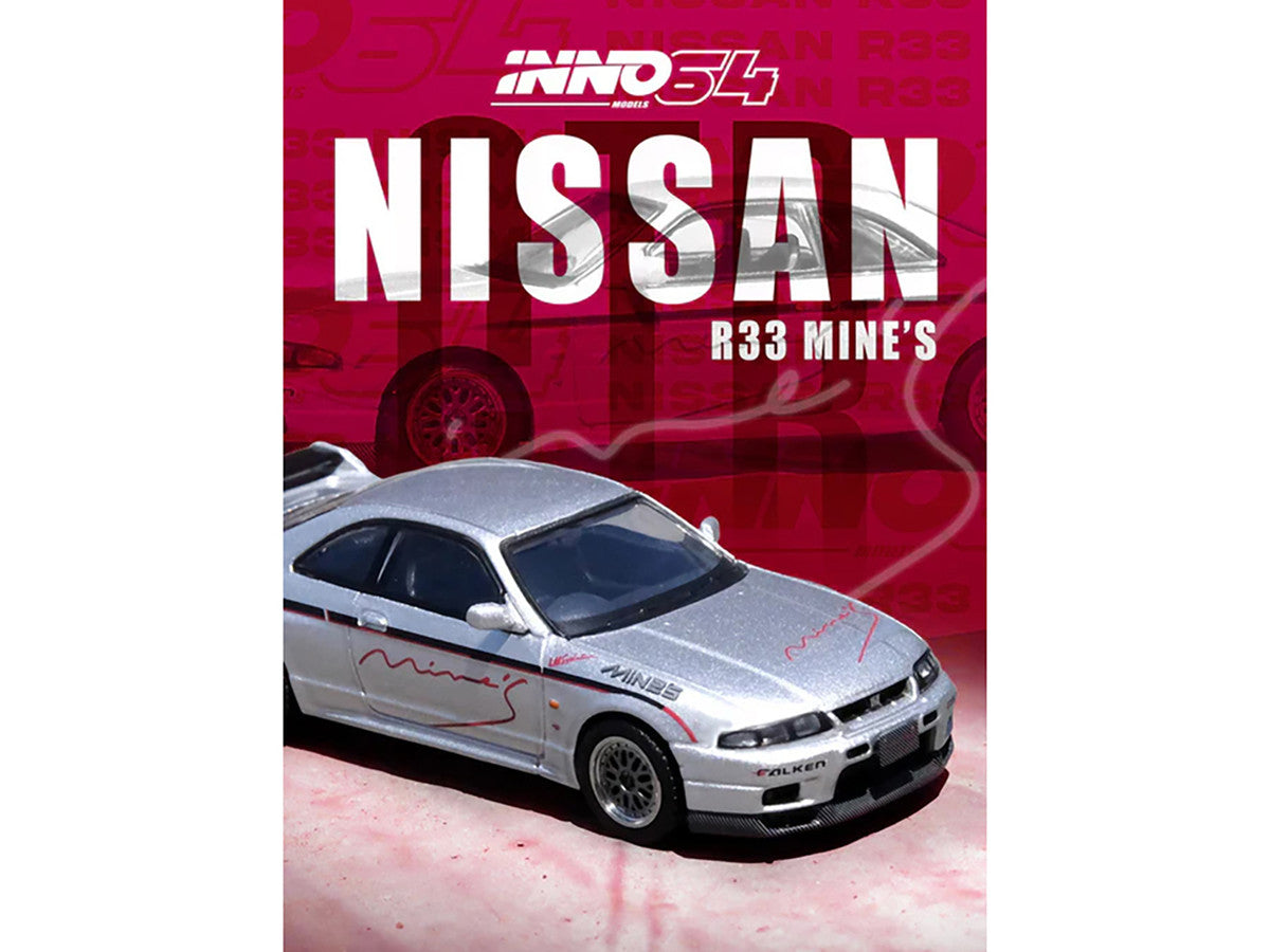Nissan Skyline GT-R N1 (R33) RHD (Right Hand Drive) "Tuned by Mine's" Silver 1/64 Diecast Model Car by Inno Models Inno Models