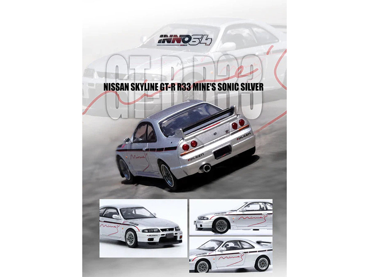 Nissan Skyline GT-R N1 (R33) RHD (Right Hand Drive) "Tuned by Mine's" Silver 1/64 Diecast Model Car by Inno Models Inno Models