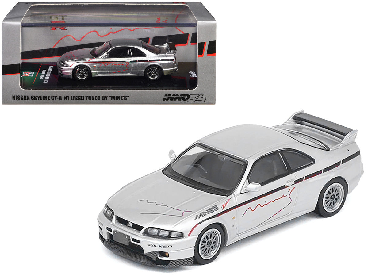 Nissan Skyline GT-R N1 (R33) RHD (Right Hand Drive) "Tuned by Mine's" Silver 1/64 Diecast Model Car by Inno Models Inno Models