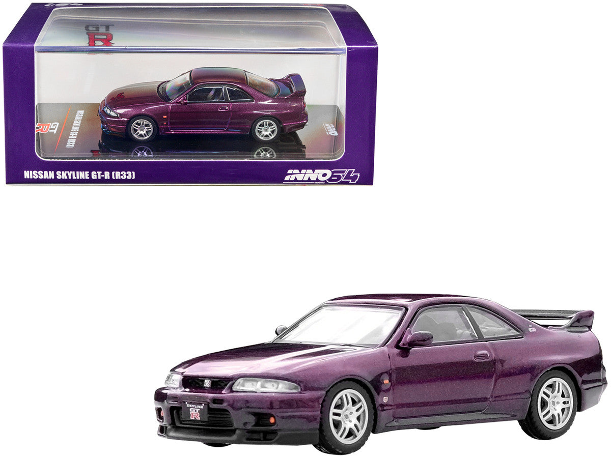 Nissan Skyline GT-R (R33) RHD (Right Hand Drive) Midnight Purple Metallic 1/64 Diecast Model Car by Inno Models Inno Models