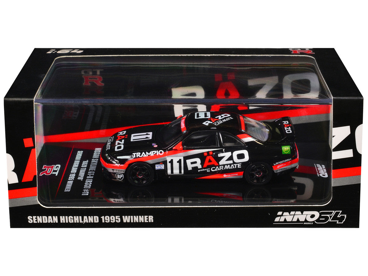 Nissan Skyline GT-R (R33) RHD (Right Hand Drive) #11 "Razo Trampio" N1 Super Endurance Series "Sedan Highland" (1995) 1/64 Diecast Model Car by Inno Models Inno Models