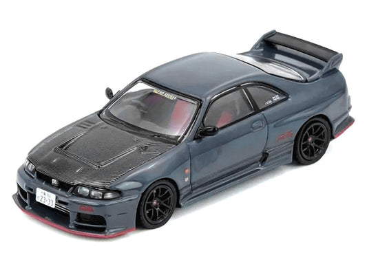 Nissan Top Secret Skyline GT-R (BCNR33) RHD (Right Hand Drive) Stealth Gray with Carbon Hood "Tokyo Auto Salon Hong Kong 2025 Event Edition" 1/64 Diecast Model Car by Inno Models-1