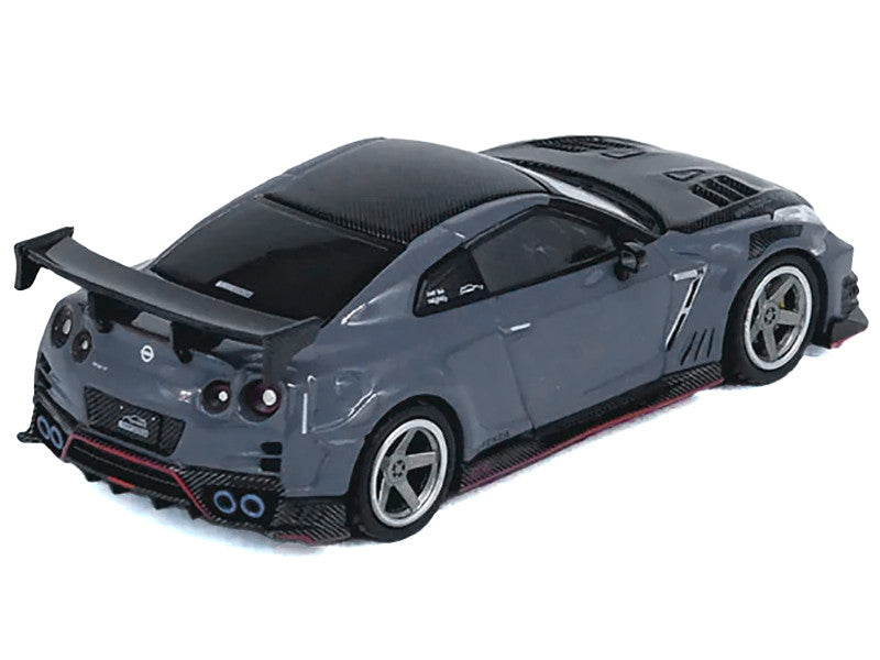 2024 Nissan GT-R (R35) Nismo "Top Secret" RHD (Right Hand Drive) Gray with Carbon Hood and Top "Hong Kong Toy Car Salon 2024 Special Edition" 1/64 Diecast Model Car by Inno Models Inno Models
