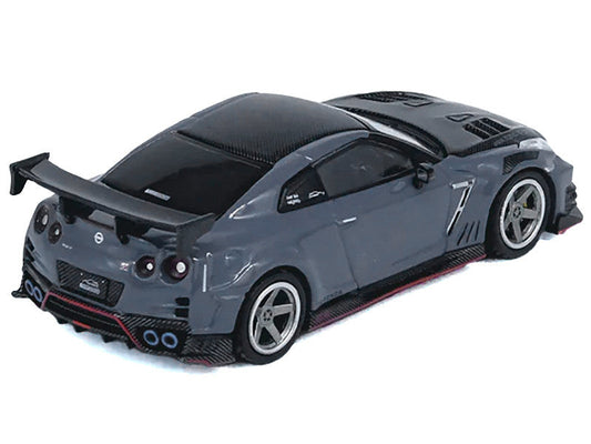 2024 Nissan GT-R (R35) Nismo "Top Secret" RHD (Right Hand Drive) Gray with Carbon Hood and Top "Hong Kong Toy Car Salon 2024 Special Edition" 1/64 Diecast Model Car by Inno Models Inno Models