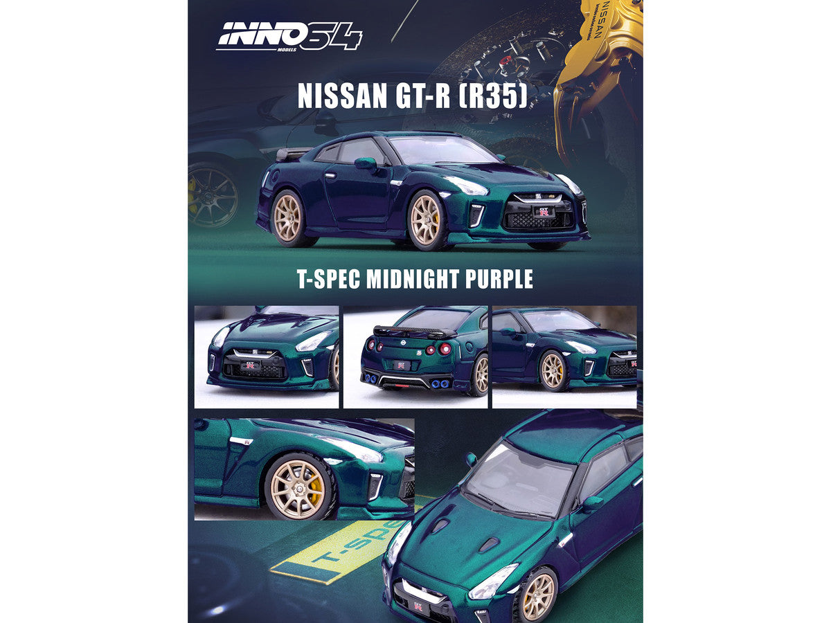 Nissan GT-R (R35) T-Spec RHD (Right Hand Drive) Midnight Purple Metallic 1/64 Diecast Model Car by Inno Models Inno Models