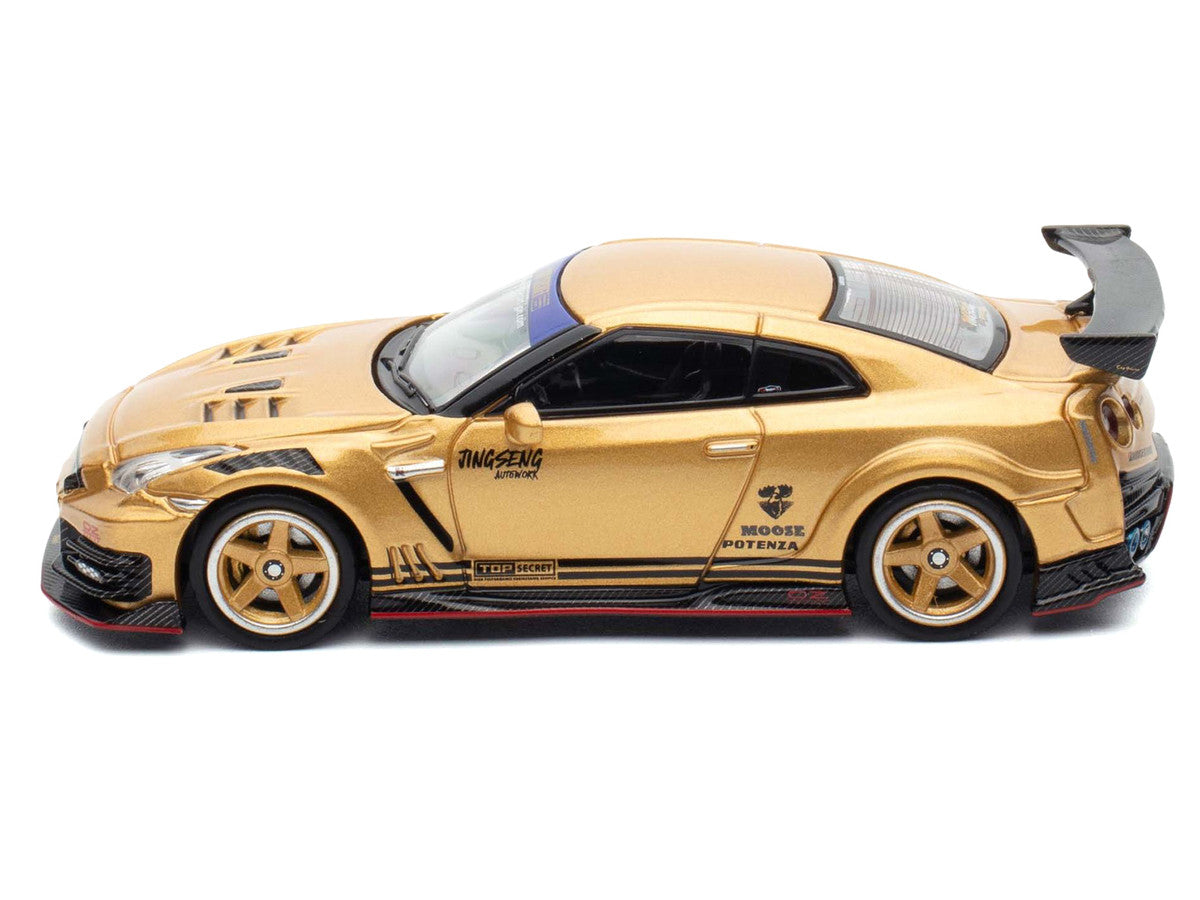 Nissan GT-R (R35) Top Secret Thailand RHD (Right Hand Drive) Gold Metallic "Thailand Diecast Expo 2025 Event Edition" 1/64 Diecast Model Car by Inno Models-0