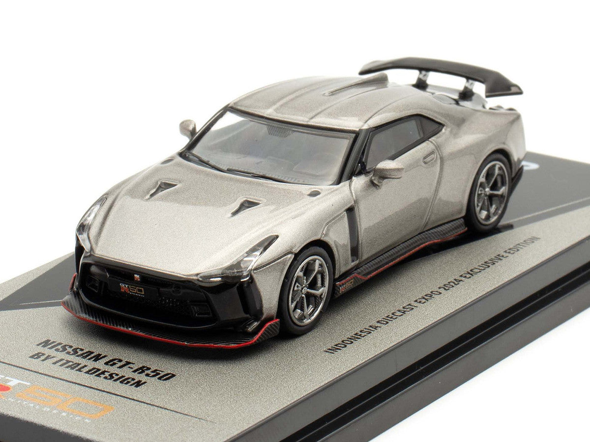 Nissan GT-R50 By ItalDesign Gray Metallic "Indonesia Diecast Expo 2024 Exclusive Edition" 1/64 Diecast Model Car by Inno Models-2