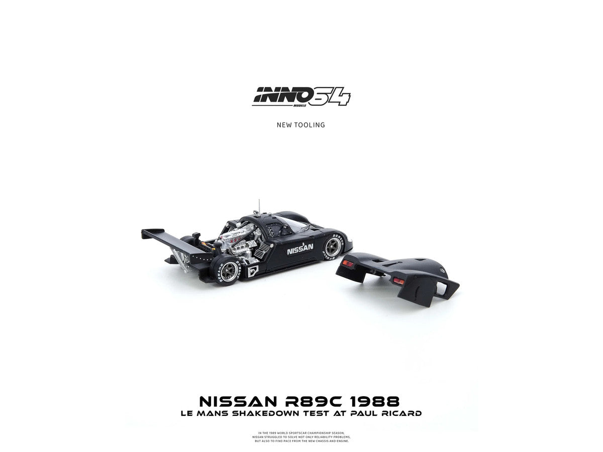 Nissan R89C Matt Black "Le Mans Shakedown Test at Paul Ricard 1988" 1/64 Diecast Model Car by Inno Models Inno Models