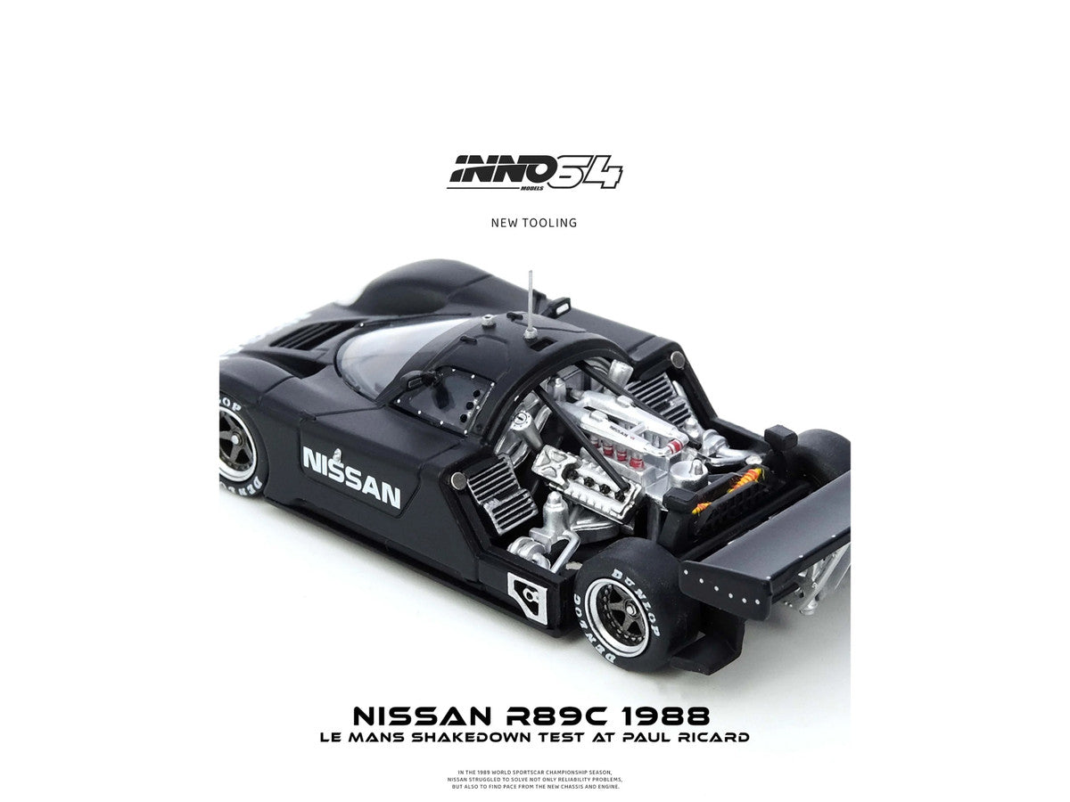 Nissan R89C Matt Black "Le Mans Shakedown Test at Paul Ricard 1988" 1/64 Diecast Model Car by Inno Models Inno Models