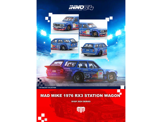 1976 Mazda RX3 Station Wagon RHD (Right Hand Drive) #12 "Mad" Mike Whiddett "D1 Grand Prix" (2024) 1/64 Diecast Model Car by Inno Models Inno Models