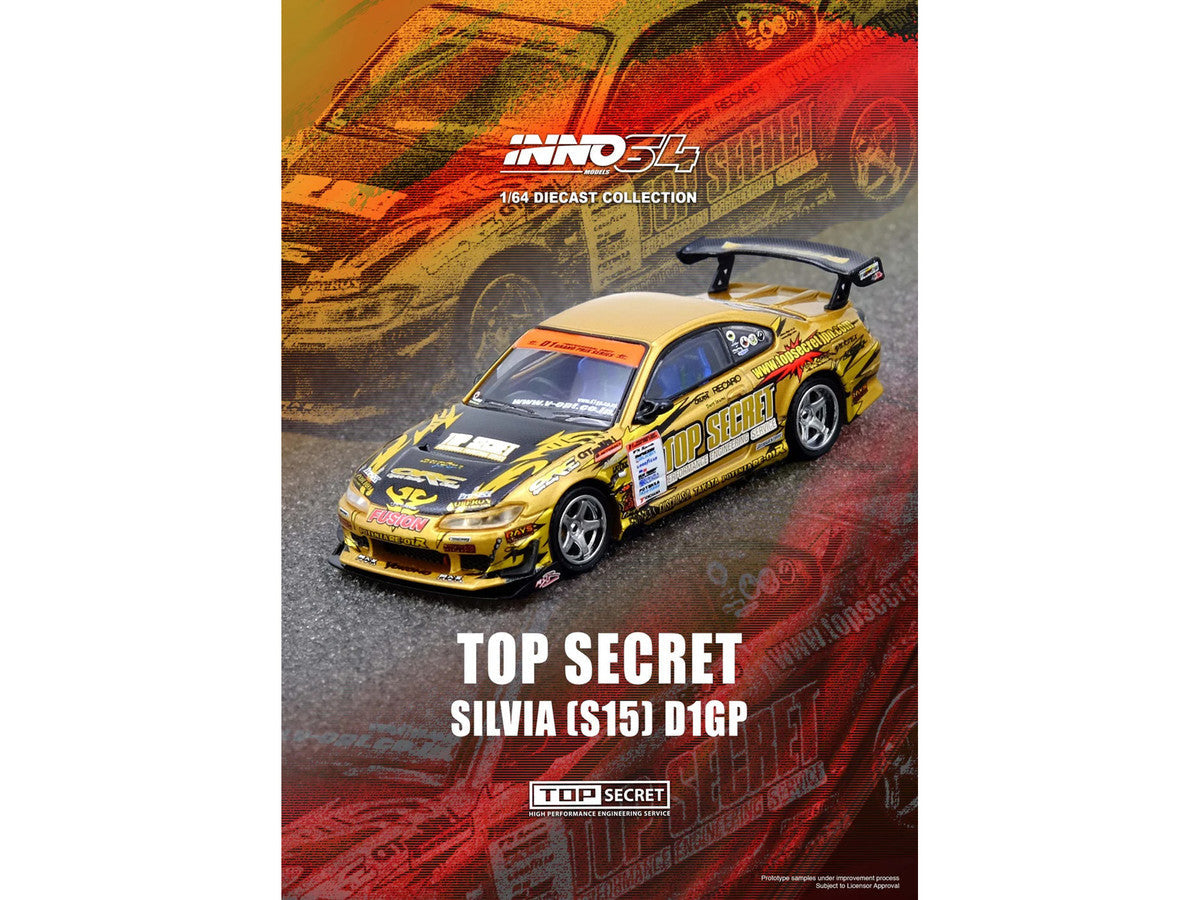 Nissan "Top Secret" Silvia (S15) RHD (Right Hand Drive) Ryuji Miki - Champion "D1 Grand Prix" (2004) 1/64 Diecast Model Car by Inno Models Inno Models