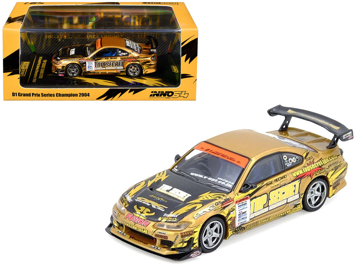 Nissan "Top Secret" Silvia (S15) RHD (Right Hand Drive) Ryuji Miki - Champion "D1 Grand Prix" (2004) 1/64 Diecast Model Car by Inno Models Inno Models