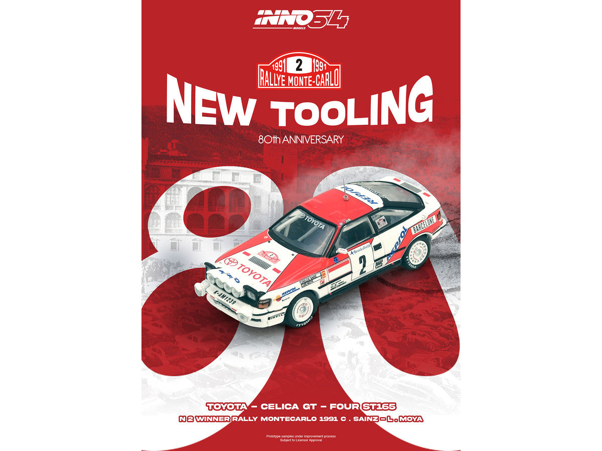 Toyota Celica GT-Four (ST165) #2 Carlos Sainz - Luis Moya Winner "Rally Monte Carlo" (1991) 1/64 Diecast Model Car by Inno Models Inno Models