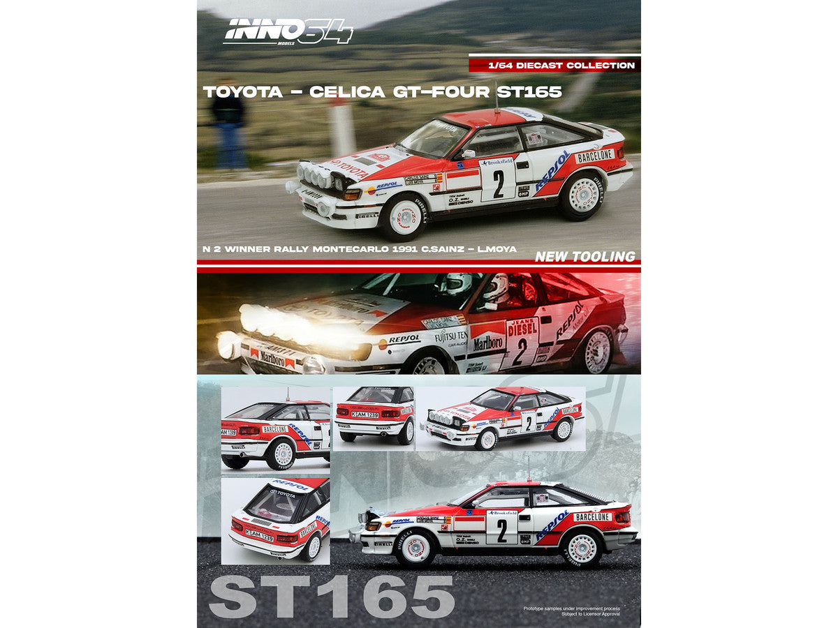 Toyota Celica GT-Four (ST165) #2 Carlos Sainz - Luis Moya Winner "Rally Monte Carlo" (1991) 1/64 Diecast Model Car by Inno Models Inno Models