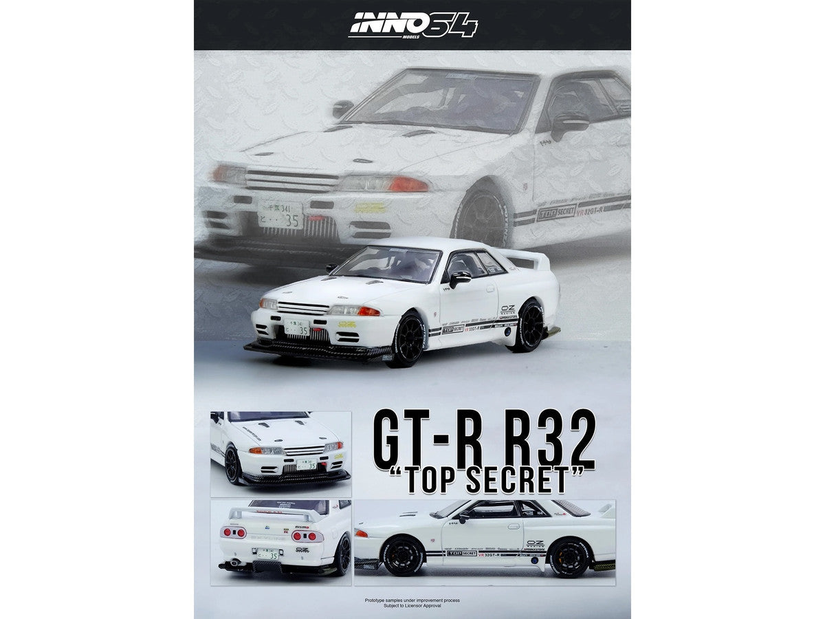Nissan Skyline "Top Secret" (VR32) GT-R RHD (Right Hand Drive) White 1/64 Diecast Model Car by Inno Models Inno Models